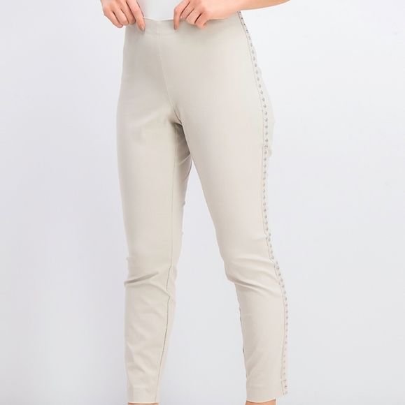 INC Studded Skinny Pull On Pants Olive Gray Beige - Picture 4 of 8